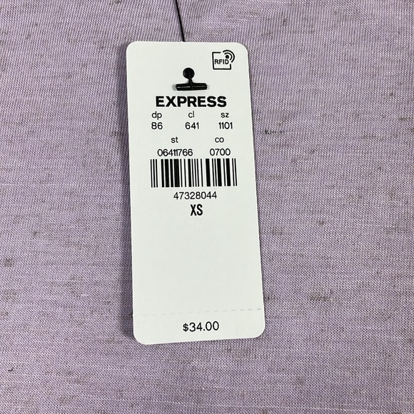 NWT Express Linen-blend crew neck muscle tank - lilac heather color Size XS - Picture 6 of 11